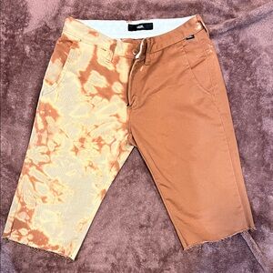Vans Men's Tan/Burnt Orange Tie-Dye Shorts